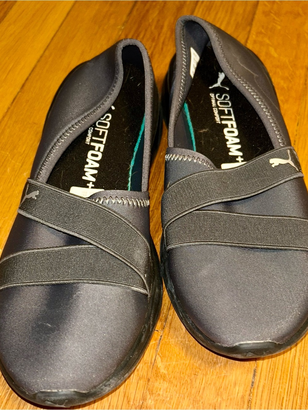 Puma Black Slip-On SoftFoam Ballet Flats